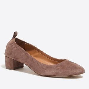 J.Crew Anya block heel suede shoes size 8.5